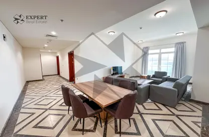 Living / Dining Room image for: Apartment - 3 Bedrooms - 4 Bathrooms for rent in Lusail City - Lusail, Image 1