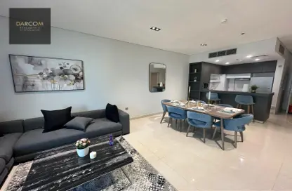 Living / Dining Room image for: Apartment - 3 Bedrooms - 4 Bathrooms for rent in Burj Al Marina - Marina District - Lusail, Image 1
