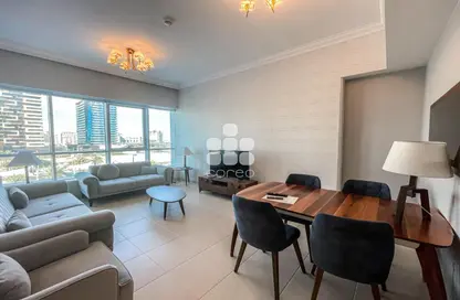 Living / Dining Room image for: Apartment - 2 Bedrooms - 2 Bathrooms for rent in Marina District - Lusail, Image 1