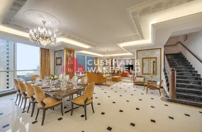 Living / Dining Room image for: Penthouse - 3 Bedrooms - 3 Bathrooms for rent in West Bay - West Bay - Doha, Image 1