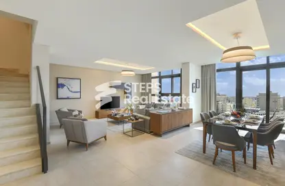 Living / Dining Room image for: Apartment - 3 Bedrooms - 5 Bathrooms for rent in Anas Street - Fereej Bin Mahmoud North - Fereej Bin Mahmoud - Doha, Image 1