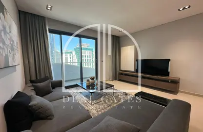 Living Room image for: Apartment - 1 Bedroom - 2 Bathrooms for rent in Marina Residences 195 - Marina District - Lusail, Image 1