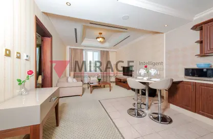 Living / Dining Room image for: Apartment - 1 Bedroom - 2 Bathrooms for rent in Al Sadd Road - Al Sadd - Doha, Image 1