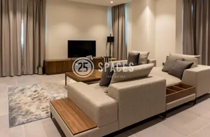 Living Room image for: Apartment - 3 Bedrooms - 4 Bathrooms for rent in Baraha North 2 - Baraha North Apartments - Msheireb Downtown Doha - Doha, Image 1