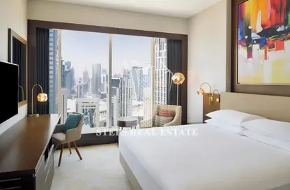 صورة لـ غرفة- غرفة النوم شقة - 3 غرف نوم - 3 حمامات للايجار في برج وست باي - الخليج الجنوبي - الخليج الغربي - الدوحة ، صورة رقم 1
