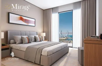 Room / Bedroom image for: Apartment - 1 Bedroom - 2 Bathrooms for sale in Marina Tower 12 - Marina District - Lusail, Image 1