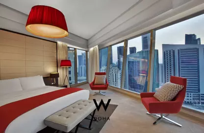 شقق فندقية - غرفة نوم - 1 حمام للايجار في فندق وشقق دبليو الدوحة - شارع الدبلوماسي - الخليج الغربي - الدوحة
