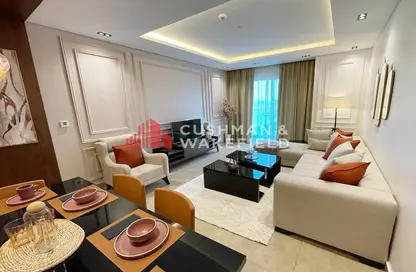 Living / Dining Room image for: Apartment - 3 Bedrooms - 3 Bathrooms for sale in Al Erkyah City - Lusail, Image 1