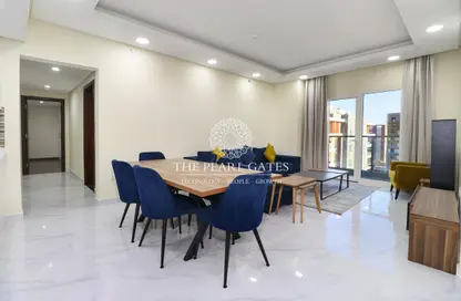 Living / Dining Room image for: Apartment - 2 Bedrooms - 2 Bathrooms for rent in Lusail City - Lusail, Image 1