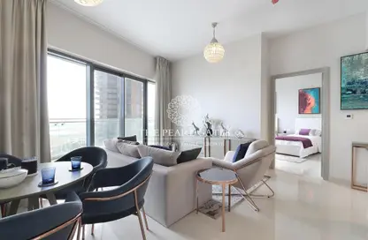 Living / Dining Room image for: Apartment - 2 Bedrooms - 2 Bathrooms for sale in Marina District - Lusail, Image 1