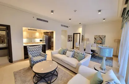 Hotel Apartments - 2 Bedrooms - 2 Bathrooms for rent in Hilton Doha The Pearl Residences - Abraj Quartiers - The Pearl Island - Doha