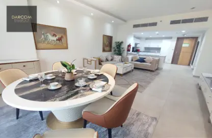 Living / Dining Room image for: Apartment - 1 Bedroom - 2 Bathrooms for rent in Marina Tower 23 - Marina District - Lusail, Image 1