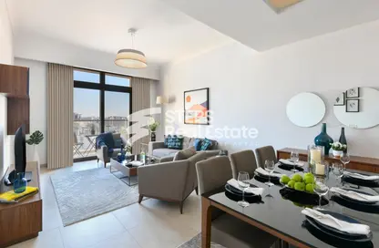 Living / Dining Room image for: Apartment - 1 Bedroom - 2 Bathrooms for rent in New Al Ghanim - Al Ghanim - Doha, Image 1