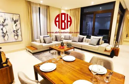Living / Dining Room image for: Apartment - 2 Bedrooms - 3 Bathrooms for rent in Baraha North 2 - Baraha North Apartments - Msheireb Downtown Doha - Doha, Image 1