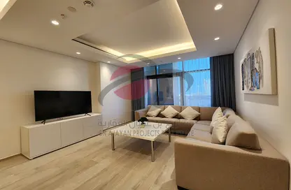Living Room image for: Apartment - 3 Bedrooms - 3 Bathrooms for rent in Artan Residence Apartments Fox Hills 150 - Fox Hills - Lusail, Image 1