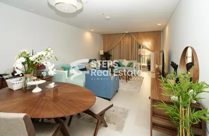Living / Dining Room image for: Apartment - 1 Bathroom for sale in Viva West - Viva Bahriyah - The Pearl Island - Doha, Image 1