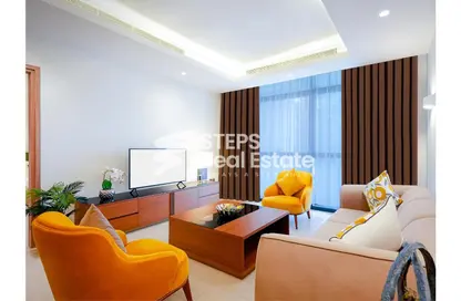 Living Room image for: Apartment - 1 Bedroom - 2 Bathrooms for rent in Lusail City - Lusail, Image 1