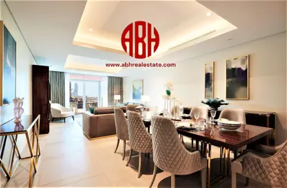 Living / Dining Room image for: Townhouse - 2 Bedrooms - 4 Bathrooms for rent in Abraj Bay - Abraj Quartiers - The Pearl Island - Doha, Image 1