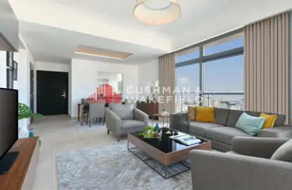 Living Room image for: Apartment - 2 Bedrooms - 2 Bathrooms for rent in Ras Abu Aboud - Doha, Image 1