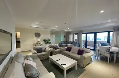 Living / Dining Room image for: Apartment - 2 Bedrooms - 3 Bathrooms for rent in East Porto Drive - Porto Arabia - The Pearl Island - Doha, Image 1