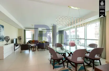 Living / Dining Room image for: Apartment - 2 Bedrooms - 3 Bathrooms for rent in Burj DAMAC Marina - Marina District - Lusail, Image 1