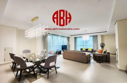 Living / Dining Room image for: Apartment - 2 Bedrooms - 3 Bathrooms for rent in Burj Al Marina - Marina District - Lusail, Image 1