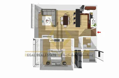 شقة - غرفة نوم - 2 حمامات للبيع في منطقة المارينا - الوسيل