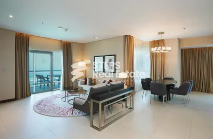 Living / Dining Room image for: Apartment - 2 Bedrooms - 3 Bathrooms for rent in Chateau - Qanat Quartier - The Pearl Island - Doha, Image 1