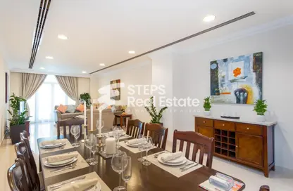 Dining Room image for: Apartment - 3 Bedrooms - 3 Bathrooms for rent in Anas Street - Fereej Bin Mahmoud North - Fereej Bin Mahmoud - Doha, Image 1
