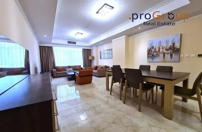 Living / Dining Room image for: Apartment - 3 Bedrooms - 3 Bathrooms for rent in Anas Street - Fereej Bin Mahmoud North - Fereej Bin Mahmoud - Doha, Image 1