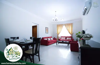 Living / Dining Room image for: Apartment - 3 Bedrooms - 3 Bathrooms for rent in Abu Jabair Street - Al Muntazah - Doha, Image 1