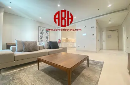 Living Room image for: Apartment - 1 Bedroom - 2 Bathrooms for rent in Baraha North 1 - Baraha North Apartments - Msheireb Downtown Doha - Doha, Image 1