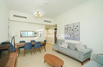 Living / Dining Room image for: Apartment - 2 Bedrooms - 1 Bathroom for rent in Lusail City - Lusail, Image 1