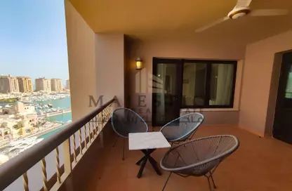 Terrace image for: Apartment - 1 Bedroom - 2 Bathrooms for rent in East Porto Drive - Porto Arabia - The Pearl Island - Doha, Image 1