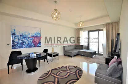 Living / Dining Room image for: Apartment - 2 Bedrooms - 2 Bathrooms for rent in Burj DAMAC Waterfront - Waterfront Residential - The Waterfront - Lusail, Image 1