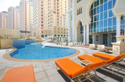 Pool image for: Apartment - 1 Bathroom for rent in Viva West - Viva Bahriyah - The Pearl Island - Doha, Image 1