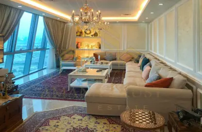 صورة لـ غرفة المعيشة شقة - 3 غرف نوم - 5 حمامات للايجار في برج زجزاج  ا - أبراج زجزاج - الخليج الغربي - الدوحة ، صورة رقم 1