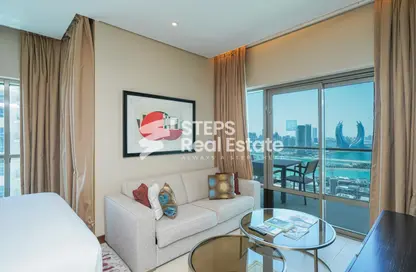 Living / Dining Room image for: Apartment - 1 Bathroom for rent in Chateau - Qanat Quartier - The Pearl Island - Doha, Image 1
