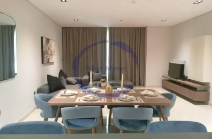 Living / Dining Room image for: Apartment - 2 Bedrooms - 3 Bathrooms for rent in Lusail City - Lusail, Image 1