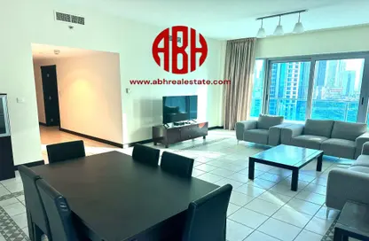 Living / Dining Room image for: Apartment - 3 Bedrooms - 4 Bathrooms for rent in West Bay Tower - West Bay - West Bay - Doha, Image 1