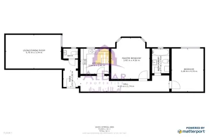 2D Floor Plan image for: Apartment - 2 Bedrooms - 2 Bathrooms for rent in Al Mansoura - Al Mansoura - Doha, Image 1